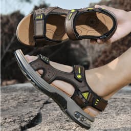 Outdoor Men's Sandals Non-slip Men's Casual Sneakers Genuine Leather Beach Sandals Plus Size Summer Men Breathable Wading Shoes
