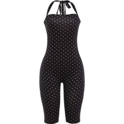 Nibber Backless Polka Dot Print Playsuit Woman Summer Trend Bandage Halter Skinny Peach Hip Hottie High Street Fashion Rompers