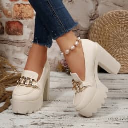 2026 Women Shoes Fashion Outdoor Thick Heeled Platform Shoes Woman Party New Chunky High Heel Pumps Women