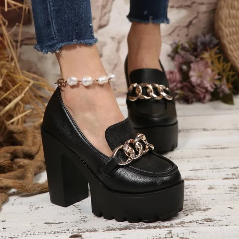 2026 Women Shoes Fashion Outdoor Thick Heeled Platform Shoes Woman Party New Chunky High Heel Pumps Women