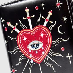 Creative Print Short Wallet, Palace Heart Gem Eye Star Sun Cross Sword Design, Multi-Function Zipper Card & Coin Purse for Daily
