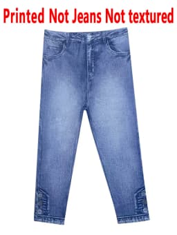 5959 [Printed Leggings - Not Faux Denim Fabric]Printed Leggings - Non-Faux Denim Fabric, Women'S Summer Capri Tights,