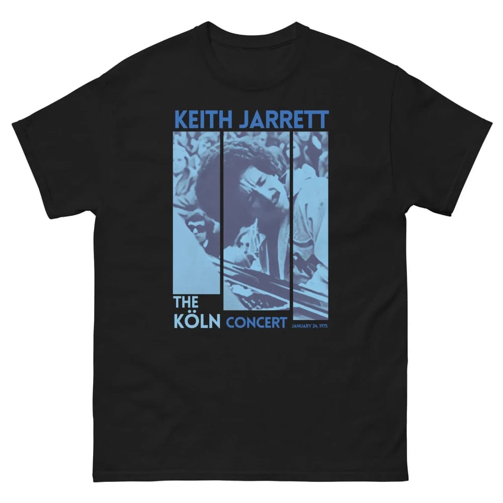 Keith Jarrett T-shirt Iconic Jazz Pianist Music Pattern T-shirt Cotton couple's seasonal loose casual streetwear Harajuku shirt