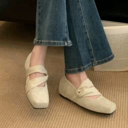 Square Toe Women Ballet Flats Shoes Designer Casual Mary Jane Shoes New Shallow Comfort Sport Walking Brand Dress Mujer Zapatos
