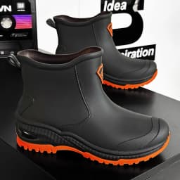 Men's Rain Boots Outdoor Wear-Resistant Mountaineering Fishing Non-Slip Short-Tube Waterproof Water Shoes Rain Boots