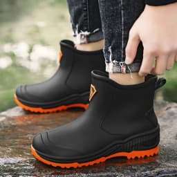 Men's Rain Boots Outdoor Wear-Resistant Mountaineering Fishing Non-Slip Short-Tube Waterproof Water Shoes Rain Boots