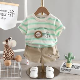 Summer Baby Boys Clothing Set Kids Short Sleeve Striped Shirt Shorts 2Pcs Suit For 1-5 Years Infant Kids Children Casual Outfit