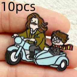 10pcs Anime Brooches Cartoon Enamel Pins for Women Lapel Backpack Badges Fashion Jewelry Accessory Gift