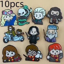 10pcs Anime Brooches Cartoon Enamel Pins for Women Lapel Backpack Badges Fashion Jewelry Accessory Gift