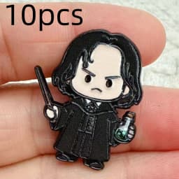 10pcs Anime Brooches Cartoon Enamel Pins for Women Lapel Backpack Badges Fashion Jewelry Accessory Gift