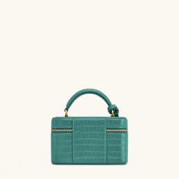 JW PEI Croc Embossed Small Box Bag French Exquisite Shoulder Handbag for Women Elegant Crossbody Purse Daily Commute Party Use