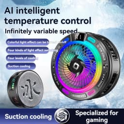 K50 AI Mobile Cooler Magnetic Back-clip Ice Cooling Radiator Digital Display RGB Light Gaming Cooler Temperature Control