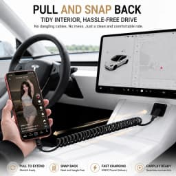 PZOZ USB C to Type C Spring cable Charging and Data Transfer LED Spring Cord For iPhone 17 Pro Max iPad Mobile Phones cable 2m