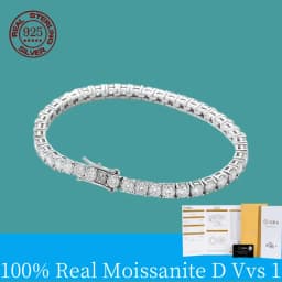 D VVS1 Moissanite Bracelet Full Diamond S925 Sterling Silver For Women Men Hip-hop Punk Jewellery Exquisite Gift