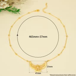 Arabic Fashion Eagles Necklace 21k Gold Plated Dubai Vintage Animals Pendant Chains Middle East Women Event Party Jewelry