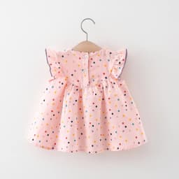 Baby Dress Summer Colorful Polka Dot And Floral Girls' Dress Cute Cotton Beach Kids Dress Baby Girl Clothes
