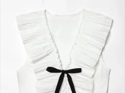 KONDALA Holiday Elegant Chic Women Tank Top Sleeveless Ruffles Bow V-Neck Zipper Tank Top Fashion 2026 Summer Beach Party Top