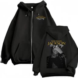Michael Jackson King of Pop Hip Hop Zip Up Hoodies Men Women Harajuku Street Sweatshirt Jacket Casual Fleece Zipper Hooded Coats