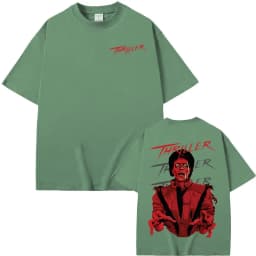 King of Pop Michael Jackson Thriller Graphic T Shirt Men Women Harajuku Vintage Style T-shirts High Quality 100% Cotton T Shirts