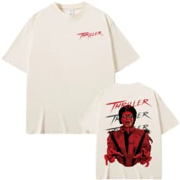 King of Pop Michael Jackson Thriller Graphic T Shirt Men Women Harajuku Vintage Style T-shirts High Quality 100% Cotton T Shirts