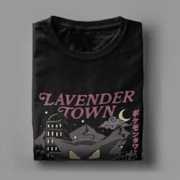 Lavender Town Legends T-Shirt Unisex Cotton Tops Kawaii 90s Anime Phantom Pokemoned Gengar Round Neck Short Sleeve