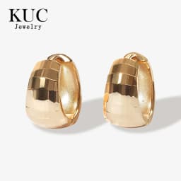 Light Luxury Vintage 925 Sterling Silver Fashion Fine Jewelry Minimalist Chunky Wide Dome Hoop Earrings for Girls