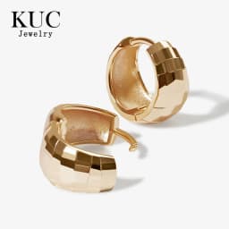 Light Luxury Vintage 925 Sterling Silver Fashion Fine Jewelry Minimalist Chunky Wide Dome Hoop Earrings for Girls