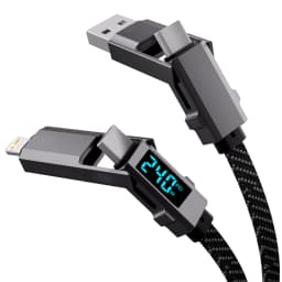 4 In 1 Fast Charging Cable Multi Port USB Type C Data Cable For IPhone16 15 14 Xiaomi Samsung Oppo Universal Charger Cord