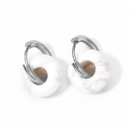 Natural Stone Earrings Pendant Women's Stainless Steel O-ring Earrings New Stone Earrings