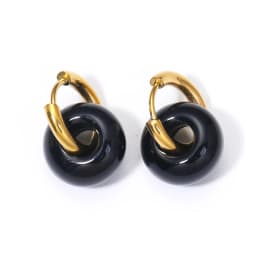 Natural Stone Earrings Pendant Women's Stainless Steel O-ring Earrings New Stone Earrings