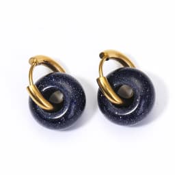 Natural Stone Earrings Pendant Women's Stainless Steel O-ring Earrings New Stone Earrings