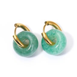 Natural Stone Earrings Pendant Women's Stainless Steel O-ring Earrings New Stone Earrings