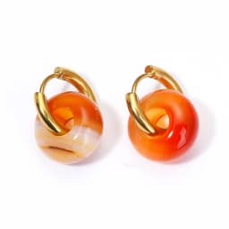 Natural Stone Earrings Pendant Women's Stainless Steel O-ring Earrings New Stone Earrings