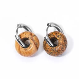 Natural Stone Earrings Pendant Women's Stainless Steel O-ring Earrings New Stone Earrings