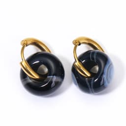 Natural Stone Earrings Pendant Women's Stainless Steel O-ring Earrings New Stone Earrings