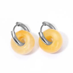 Natural Stone Earrings Pendant Women's Stainless Steel O-ring Earrings New Stone Earrings