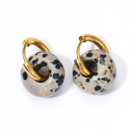 Natural Stone Earrings Pendant Women's Stainless Steel O-ring Earrings New Stone Earrings