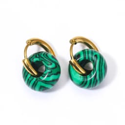 Natural Stone Earrings Pendant Women's Stainless Steel O-ring Earrings New Stone Earrings
