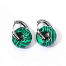Natural Stone Earrings Pendant Women's Stainless Steel O-ring Earrings New Stone Earrings