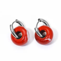 Natural Stone Earrings Pendant Women's Stainless Steel O-ring Earrings New Stone Earrings