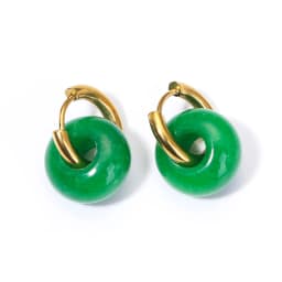Natural Stone Earrings Pendant Women's Stainless Steel O-ring Earrings New Stone Earrings