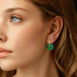 Natural Stone Earrings Pendant Women's Stainless Steel O-ring Earrings New Stone Earrings