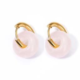 Natural Stone Earrings Pendant Women's Stainless Steel O-ring Earrings New Stone Earrings