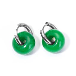 Natural Stone Earrings Pendant Women's Stainless Steel O-ring Earrings New Stone Earrings