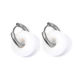 Natural Stone Earrings Pendant Women's Stainless Steel O-ring Earrings New Stone Earrings