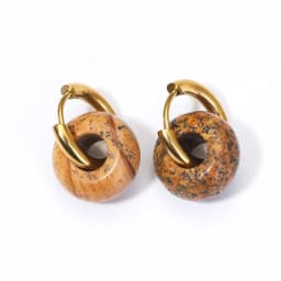 Natural Stone Earrings Pendant Women's Stainless Steel O-ring Earrings New Stone Earrings