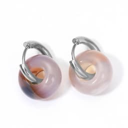 Natural Stone Earrings Pendant Women's Stainless Steel O-ring Earrings New Stone Earrings