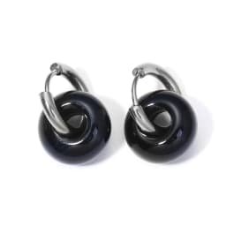 Natural Stone Earrings Pendant Women's Stainless Steel O-ring Earrings New Stone Earrings