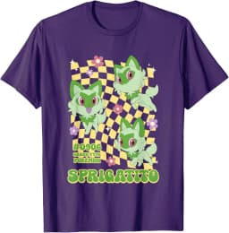 Pokémon Sprigatito #0906 Grass Type Pokemon Retro Chest Logo T-Shirt S-6XL