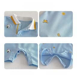 2026 New Summer 0-2Y Baby Clothes Cartoon Print Sleeveless Polo Romper Breathable Mesh Fabric with Placket Snap Closure